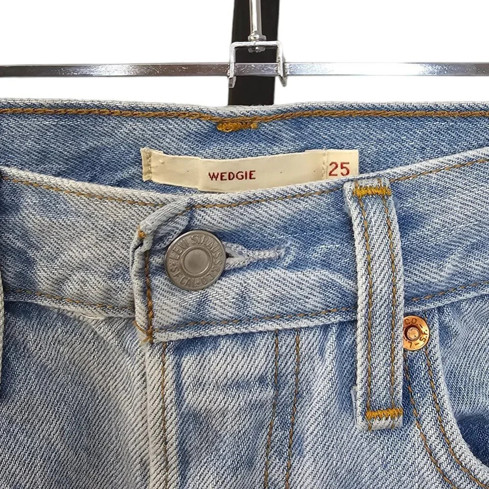 Levi's High Rise Light Blue Distressed Ripped Jeans - Picture 2 of 9